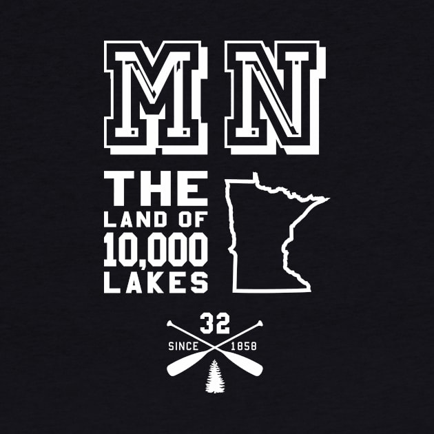 Minnesota MN Land of 10,000 Lakes by 2891 Design